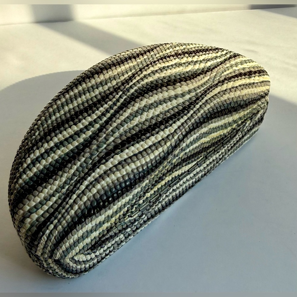 Beaded Zebra Pattern Hard Shell Sunglasses Case B… - image 1